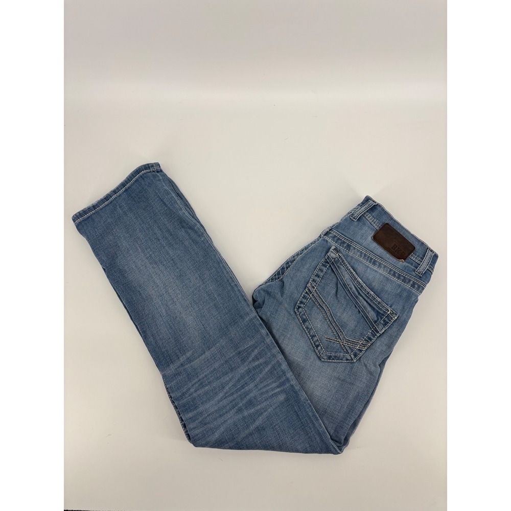 BKE Aiden Bootleg Jeans Mens 30L Medium Wash Denim Contrast Stitch